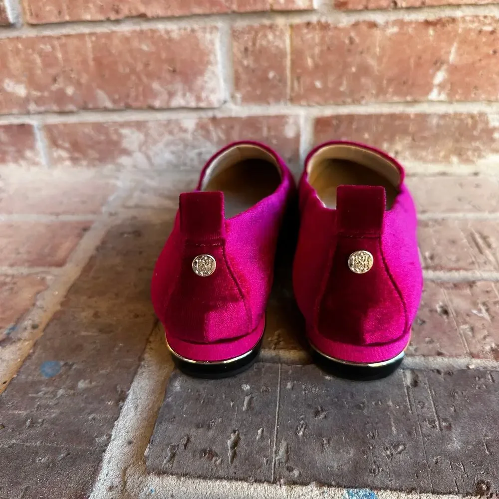 Alex Marie Cambell Raspberry Velvet Flats 5.5 - Picture 2 of 5